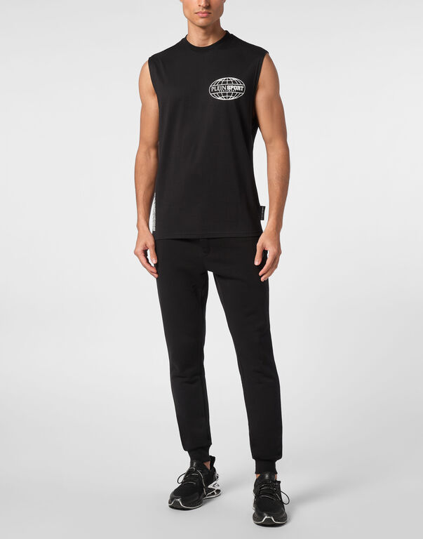 Plein Sport SLEEVELESS T-shirt Black / White