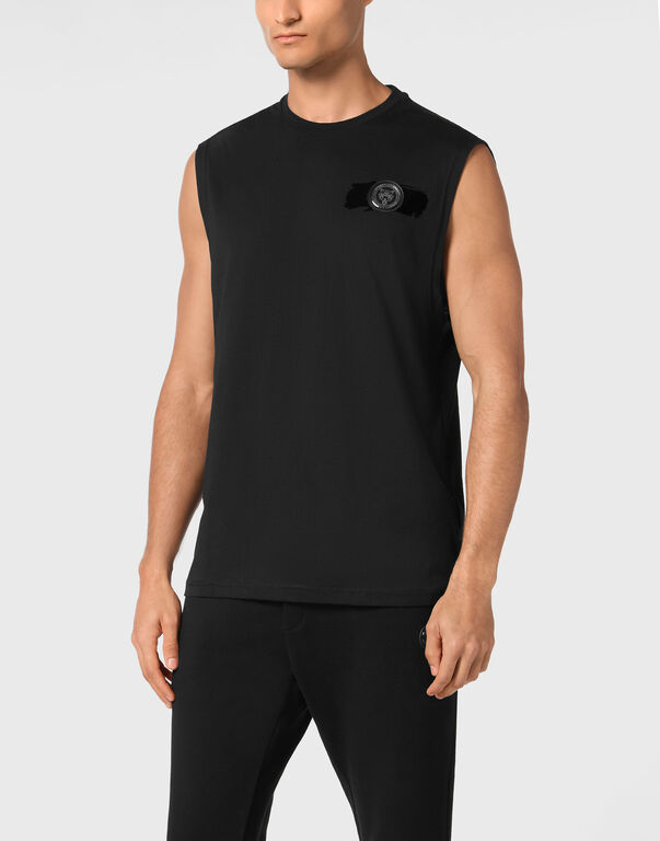 Plein Sport Sleeveless T-shirt Round Neck Black