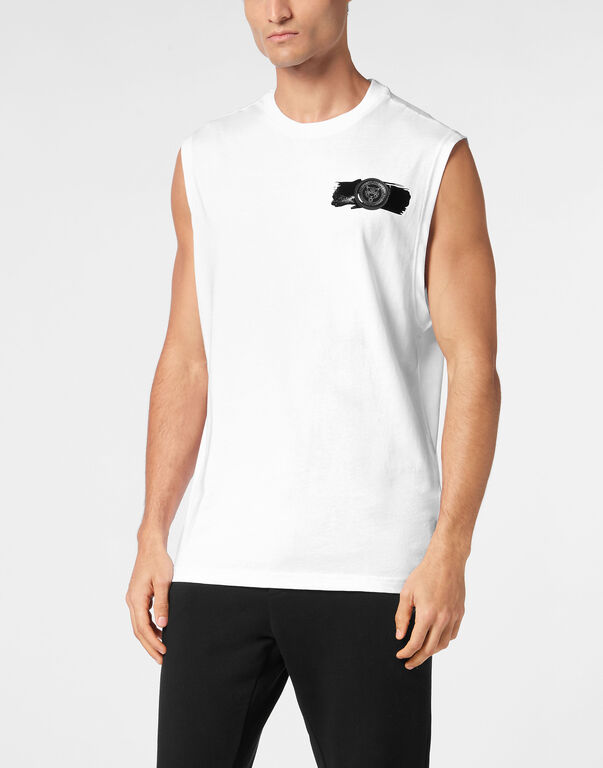 Plein Sport Sleeveless T-shirt Round Neck White