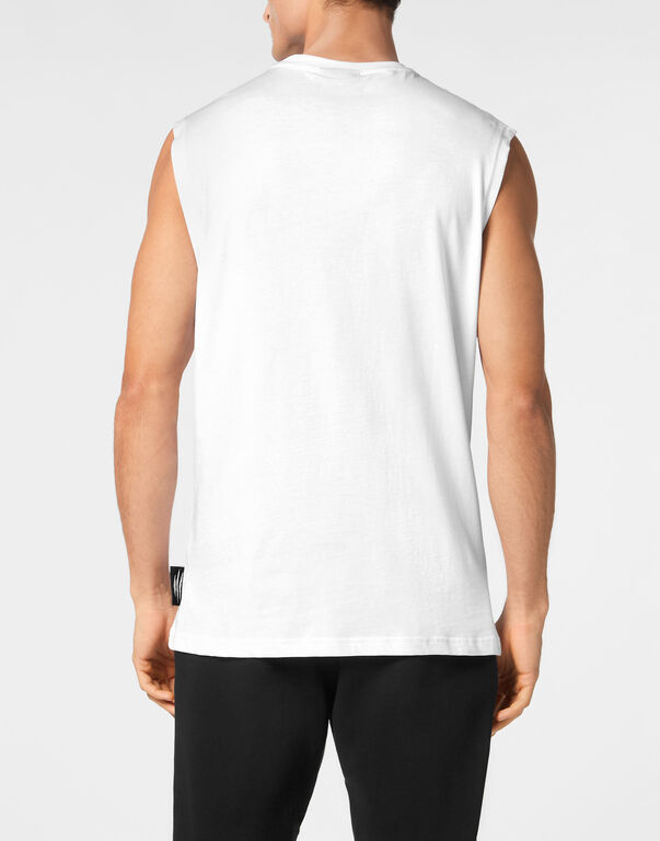 Plein Sport Sleeveless T-shirt Round Neck White