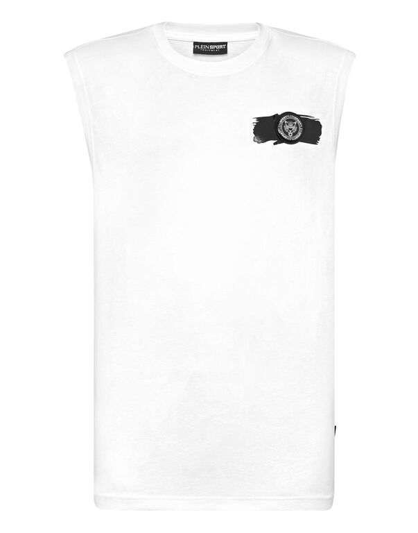 plein sport Sleeveless T-shirt Round Neck white
