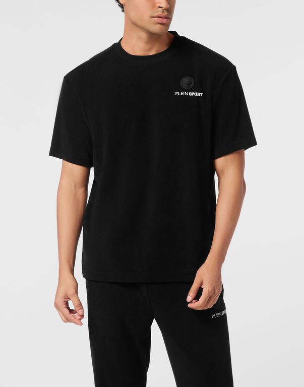 Plein Sport Sponge Cotton Round Neck T-Shirt Black