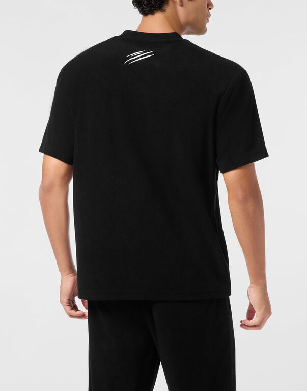 Plein Sport Sponge Cotton Round Neck T-Shirt Black