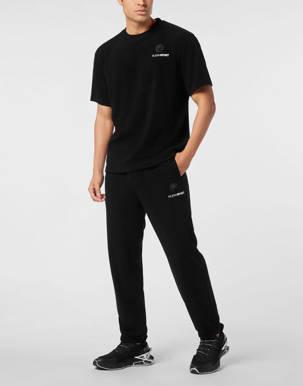 Plein Sport Sponge Cotton Round Neck T-Shirt Black