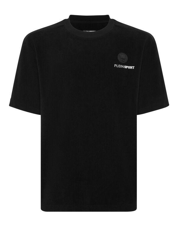 plein sport Sponge Cotton Round Neck T-Shirt black