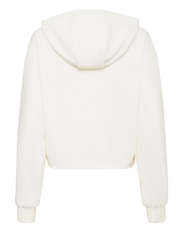 Plein Sport Sponge Hoodie Sweatshirt Off White