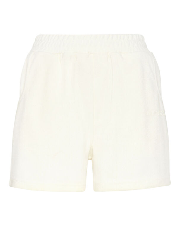 plein sport Sponge Jogging Short Pants Off White