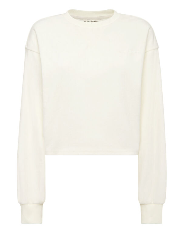 plein sport Sponge Round Neck Sweatshirt Off White