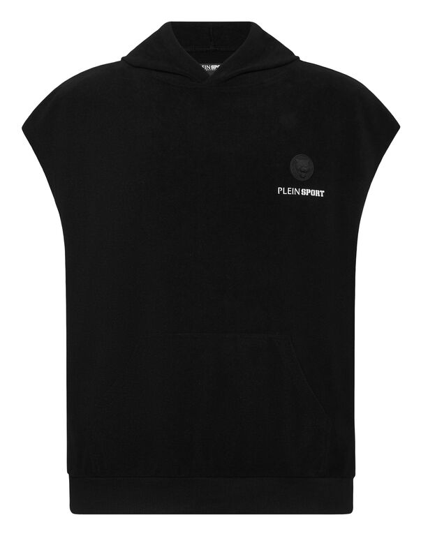 plein sport Sponge Sleeveless Hoodied Vest black