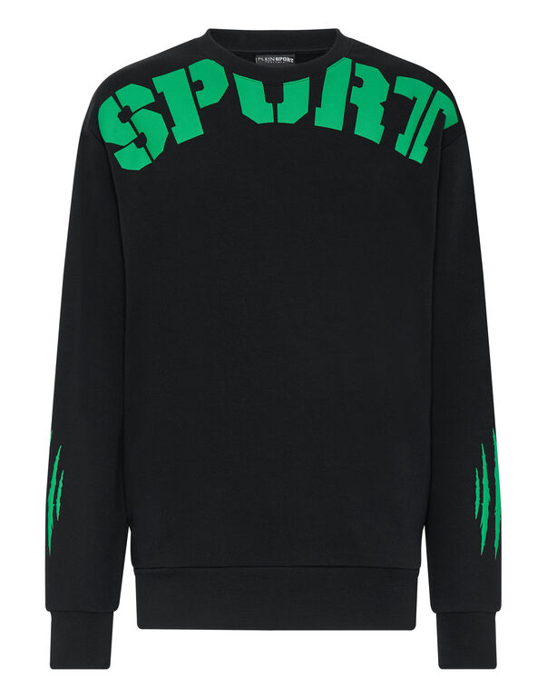 plein sport Sweatshirt LS Scratch black+green fluo