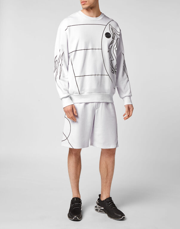 Plein Sport Sweatshirt LS Tiger White / Black