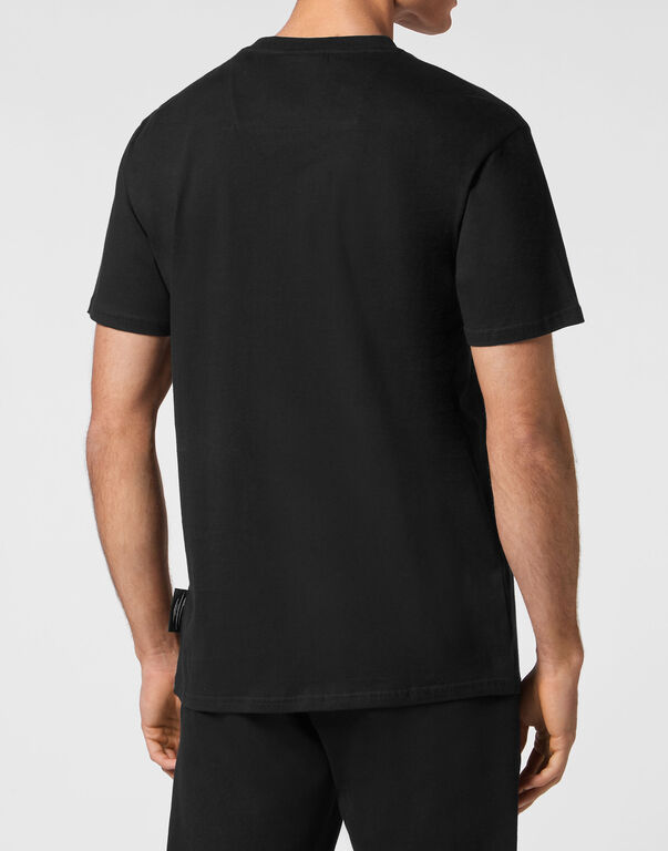 Plein Sport T-shirt Round Neck Black / White