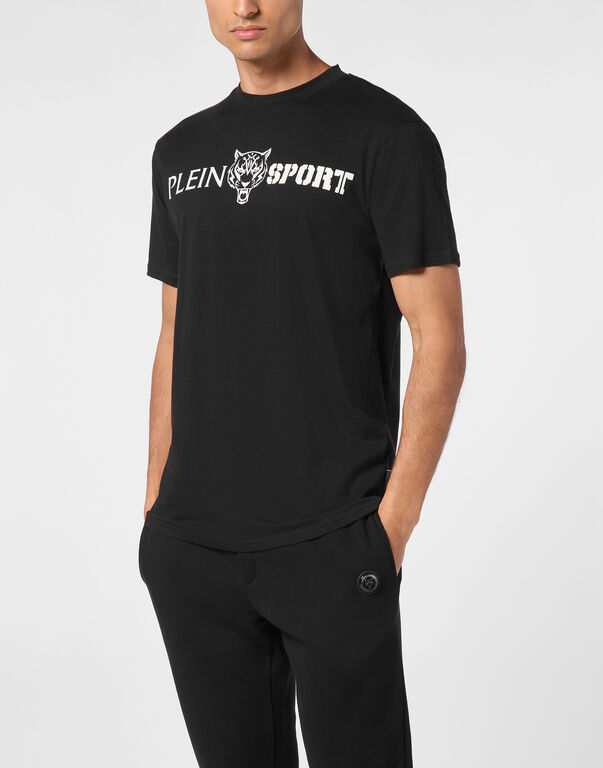 Plein Sport T-shirt Round Neck Black / White