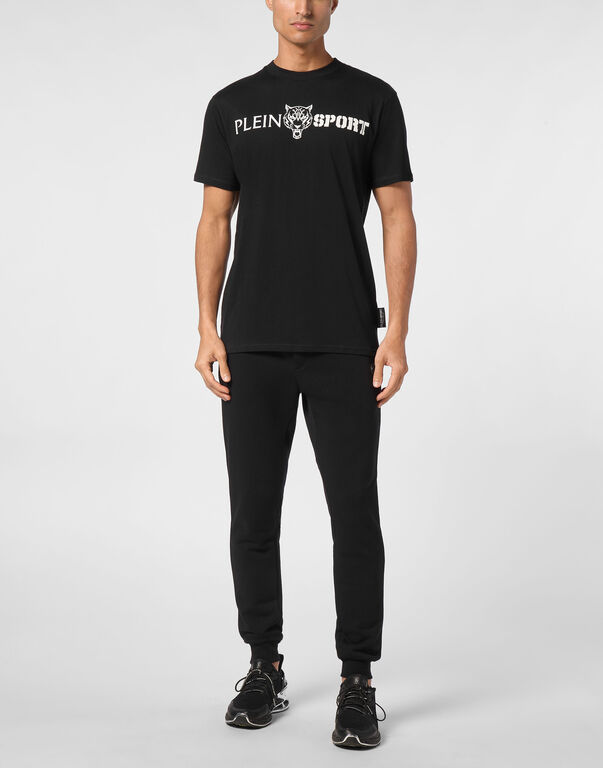 Plein Sport T-shirt Round Neck Black / White