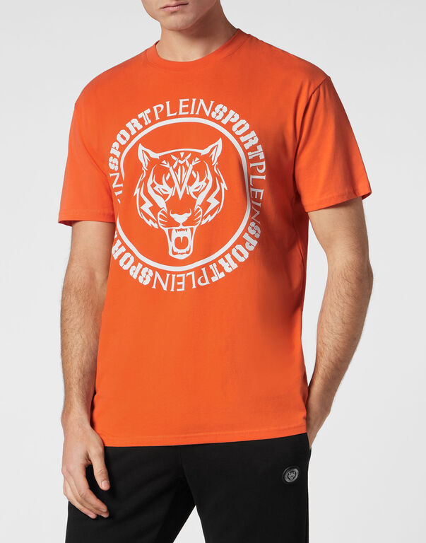 Plein Sport T-shirt Round Neck Carbon Tiger Orange