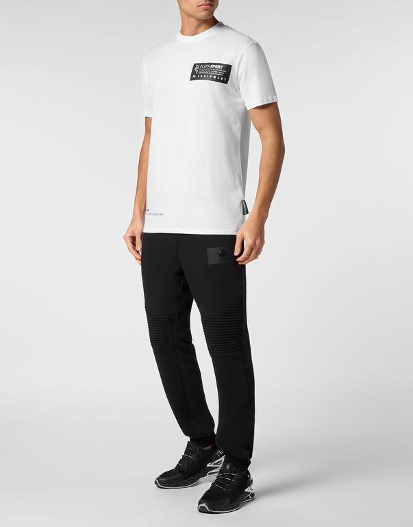 Plein Sport T-shirt Round Neck LS White / Black
