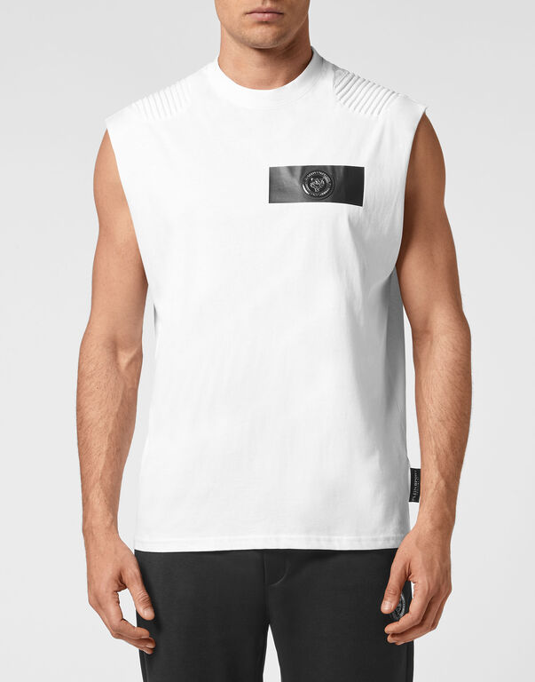 Plein Sport T-shirt Round Neck Sleeveless White