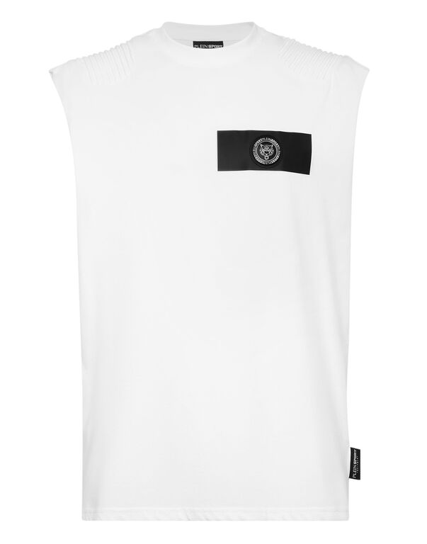 plein sport T-shirt Round Neck Sleeveless white