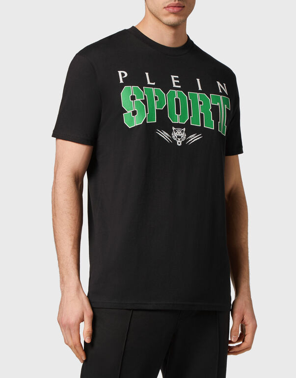 Plein Sport T-shirt Round Neck SS Black+green Fluo