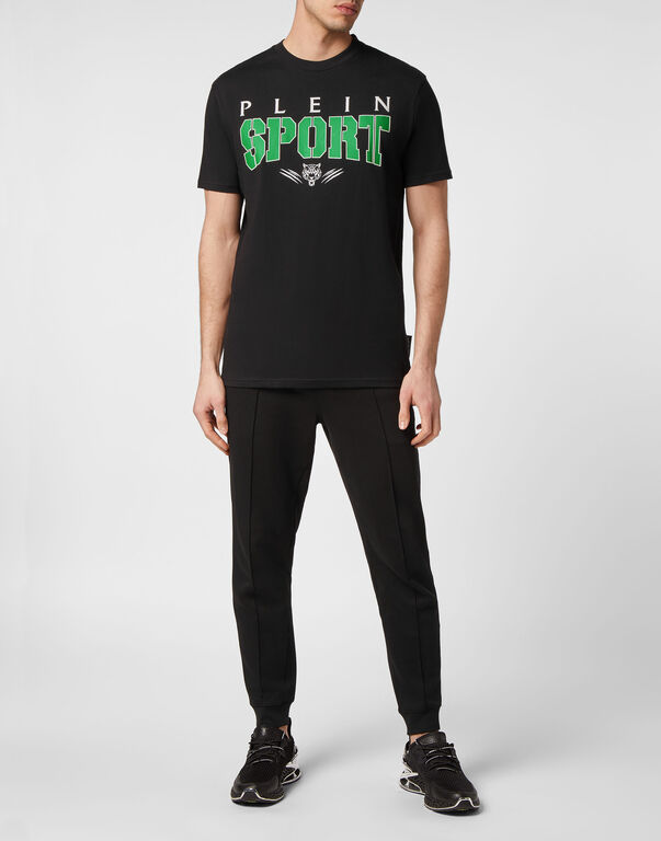 Plein Sport T-shirt Round Neck SS Black+green Fluo