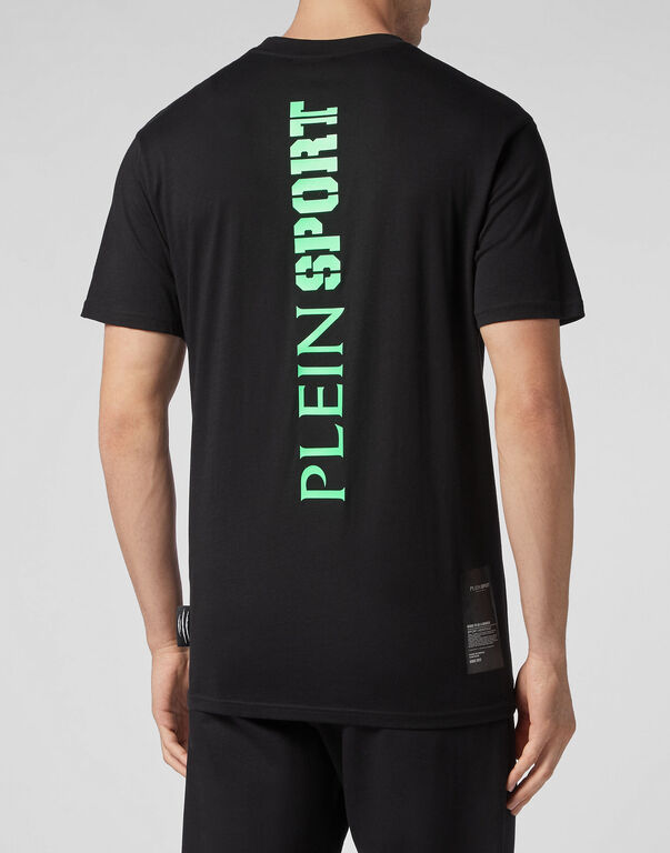 Plein Sport T-shirt Round Neck SS Black+green Fluo