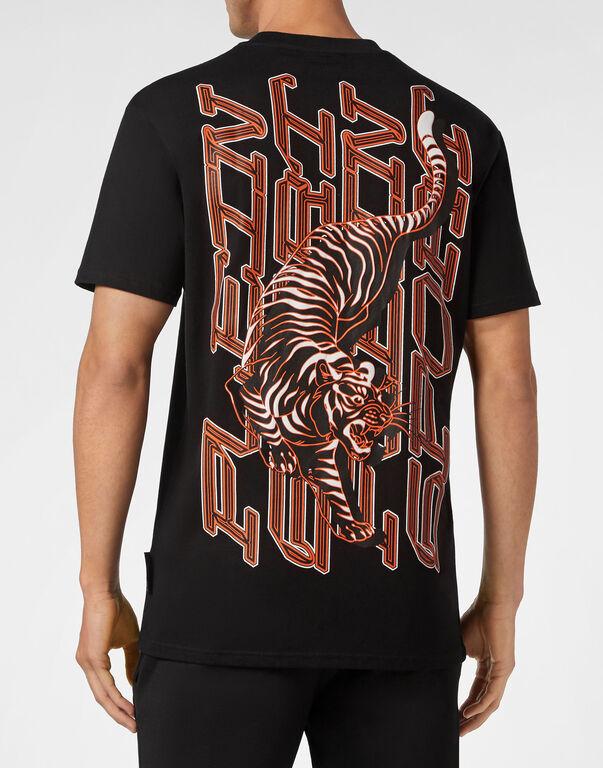 Plein Sport T-shirt Round Neck SS Tiger Black
