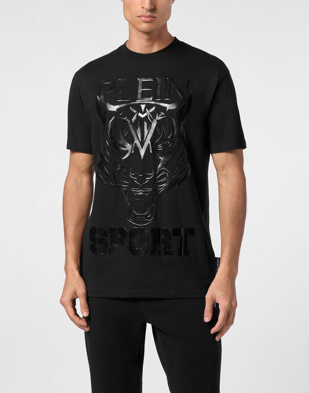 Plein Sport T-shirt Round Neck SS Tiger Black