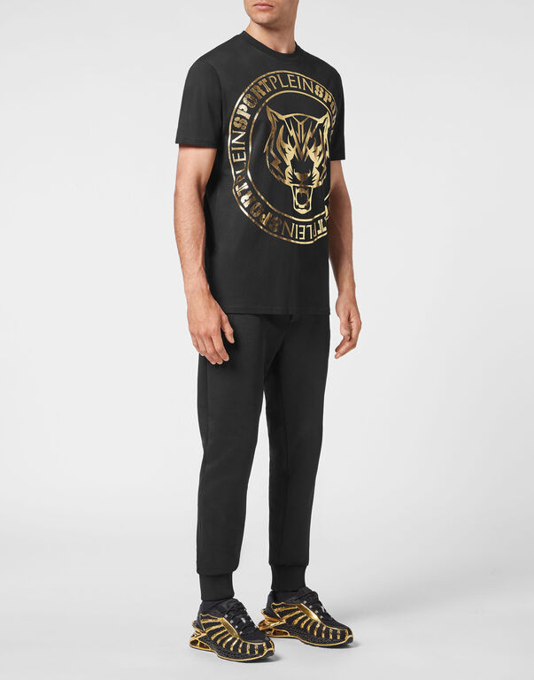 Plein Sport T-shirt Round Neck SS Tiger Black / Gold
