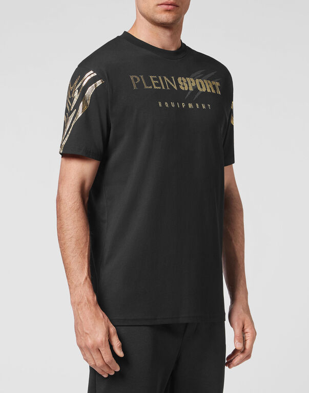Plein Sport T-shirt Round Neck SS Tiger Black / Gold
