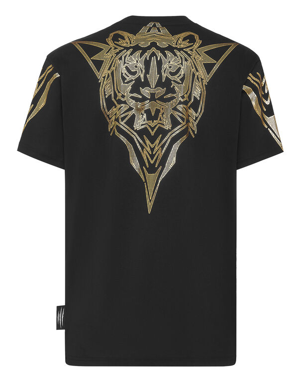Plein Sport T-shirt Round Neck SS Tiger Black / Gold