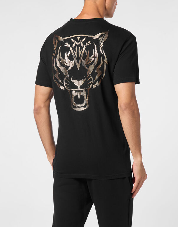 Plein Sport T-shirt Round Neck SS Tiger Black