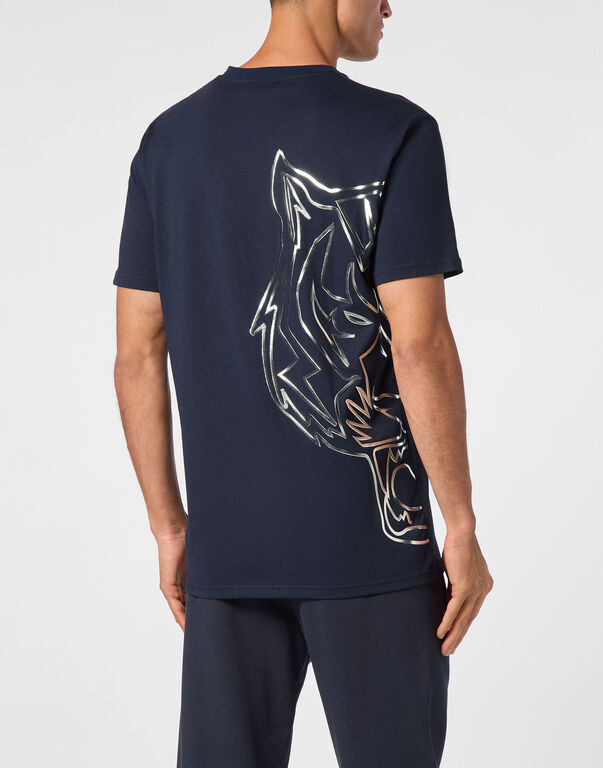 Plein Sport T-shirt Round Neck SS Tiger Dark Blue