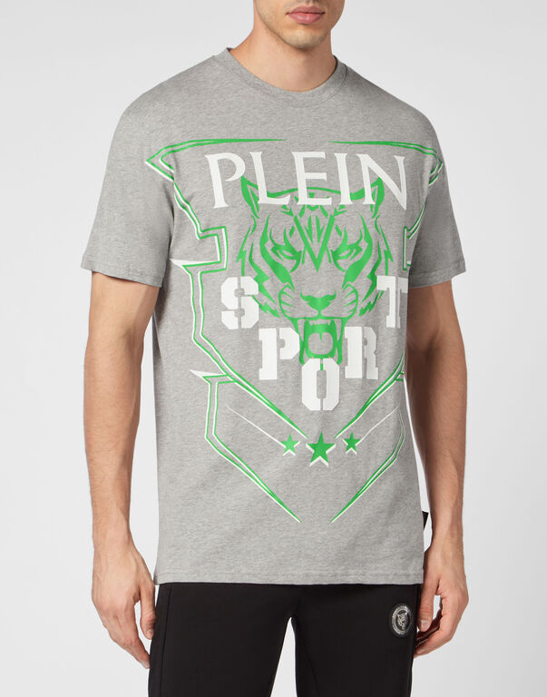 Plein Sport T-shirt Round Neck SS Tiger Grey