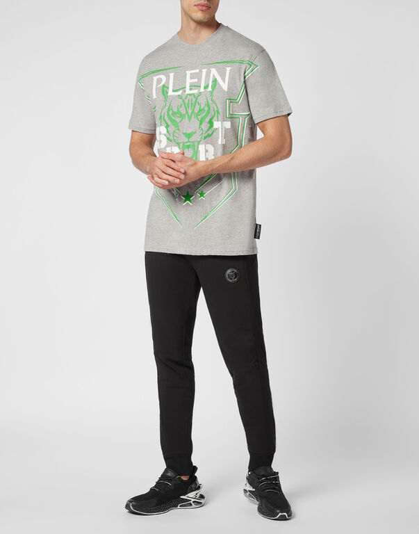 Plein Sport T-shirt Round Neck SS Tiger Grey