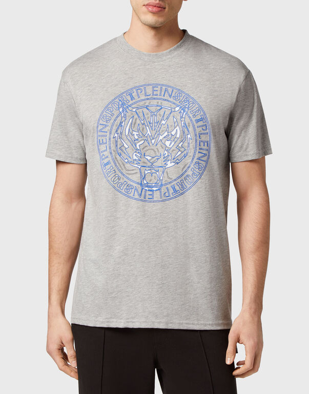 Plein Sport T-shirt Round Neck SS Tiger Grey / Blue