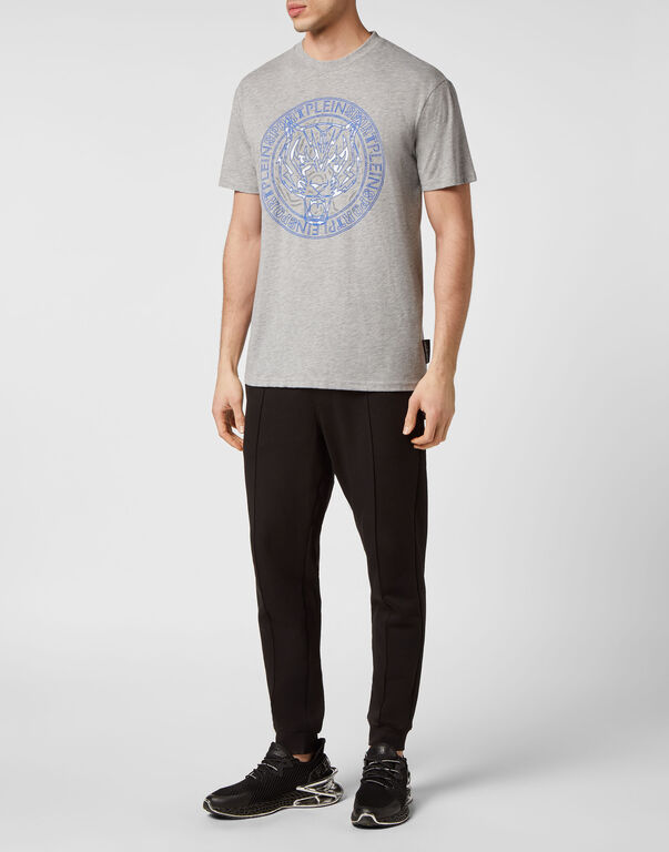 Plein Sport T-shirt Round Neck SS Tiger Grey / Blue