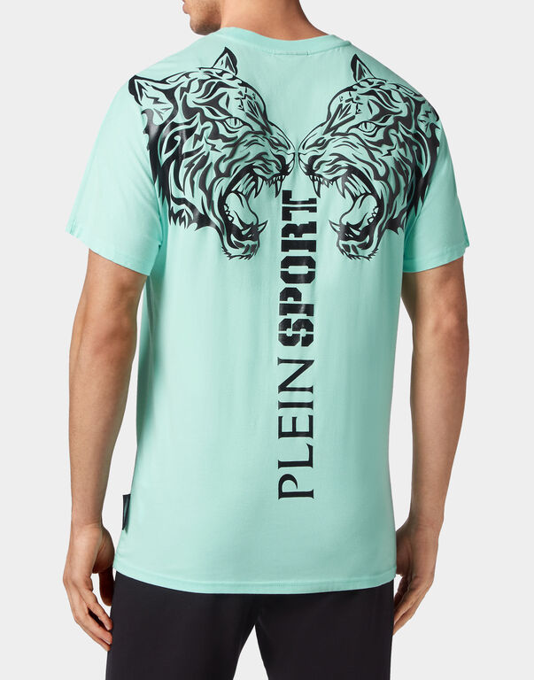Plein Sport T-shirt Round Neck SS Tiger Mint Green