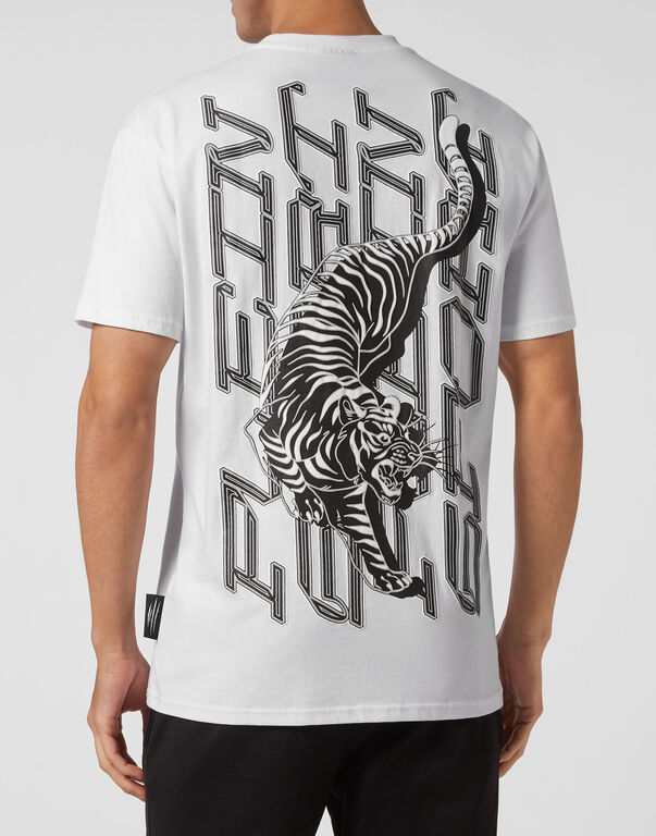 Plein Sport T-shirt Round Neck SS Tiger White