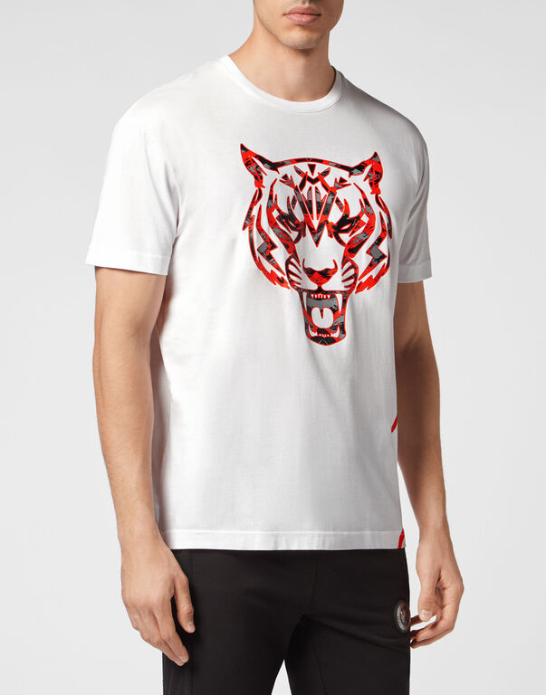 Plein Sport T-shirt Round Neck Tiger White