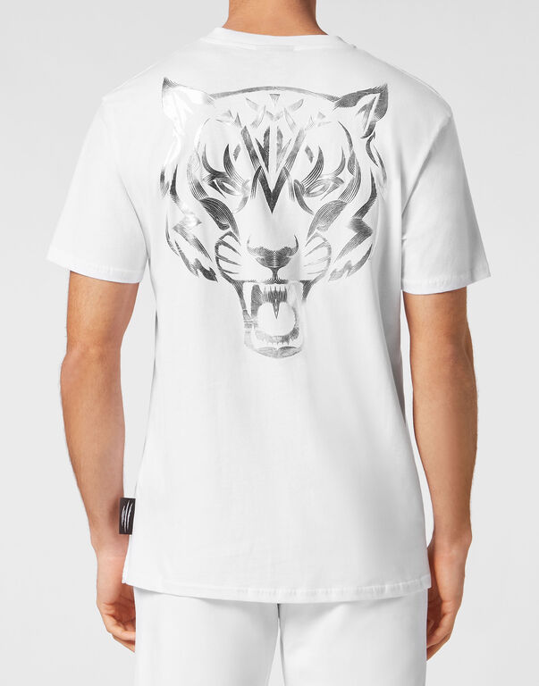 Plein Sport T-shirt Round Neck Tiger White/silver