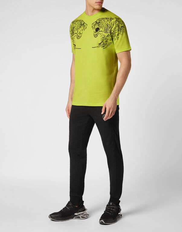 Plein Sport T-shirt Round Neck Tiger Yellow Fluo