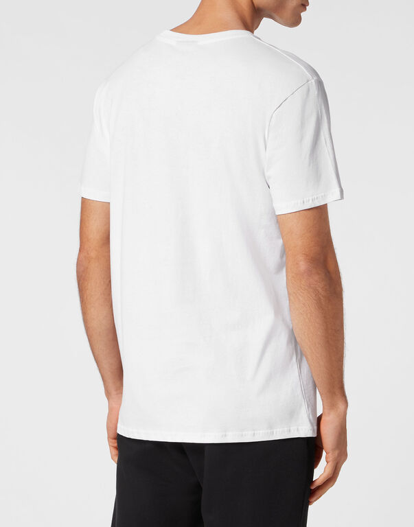 Plein Sport T-shirt Round Neck White / Black