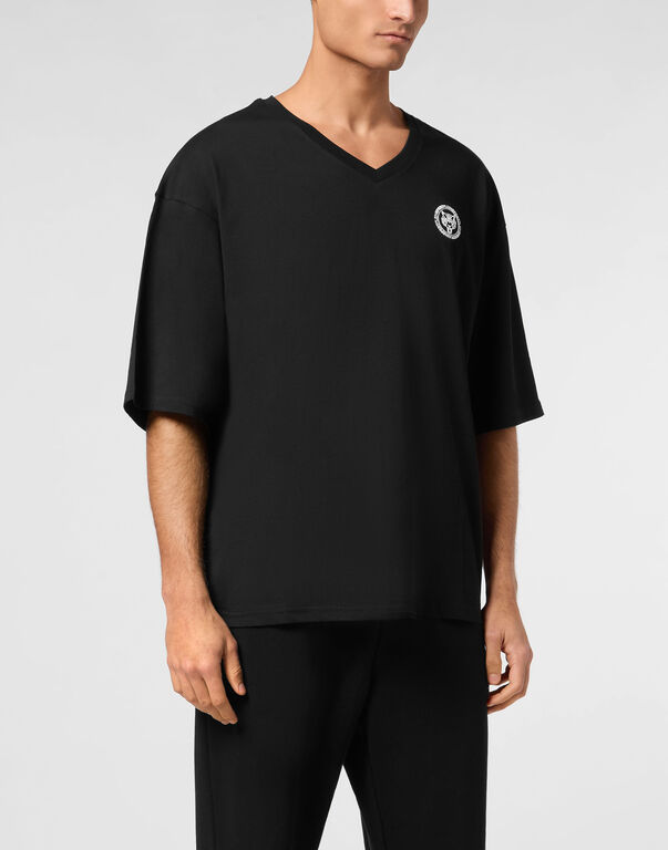 Plein Sport T-shirt V-Neck SS Black