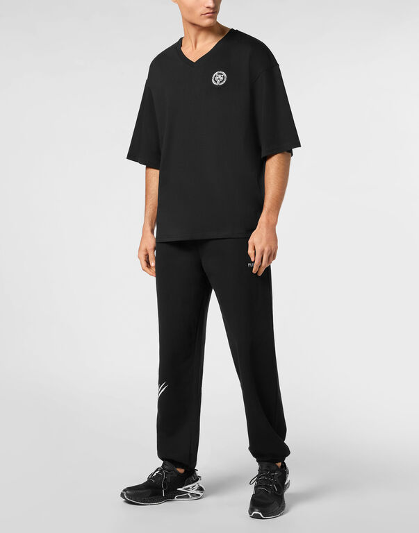 Plein Sport T-shirt V-Neck SS Black