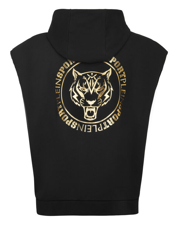 Plein Sport Tanktop Hoodie Label Black/light Gold