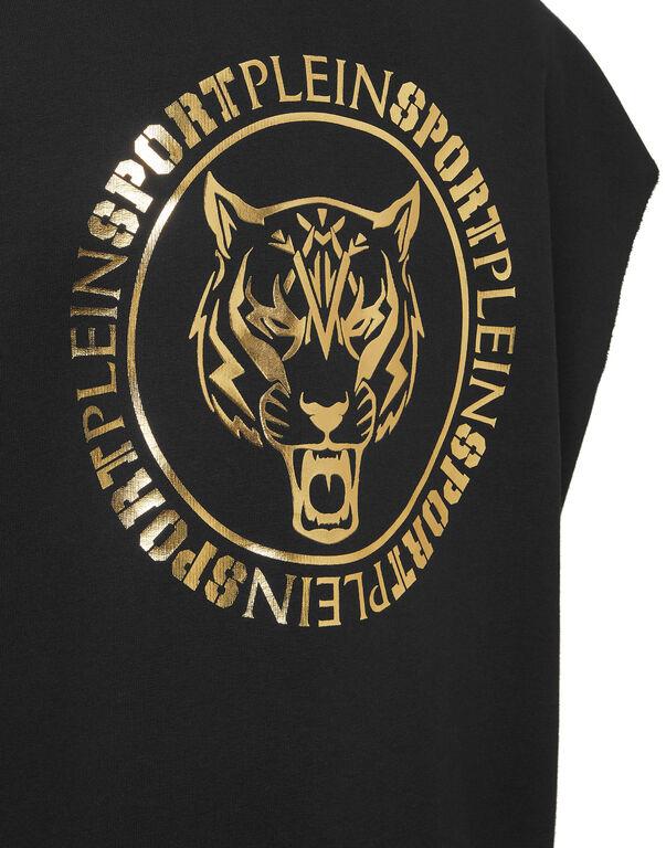 Plein Sport Tanktop Hoodie Label Black/light Gold