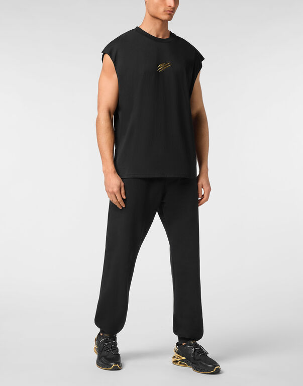 Plein Sport Tanktop T-shirt Label Black/light Gold
