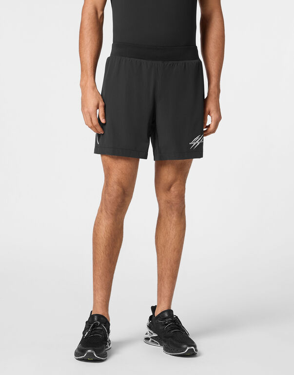 Plein Sport Technical Running Shorts Scratch Black