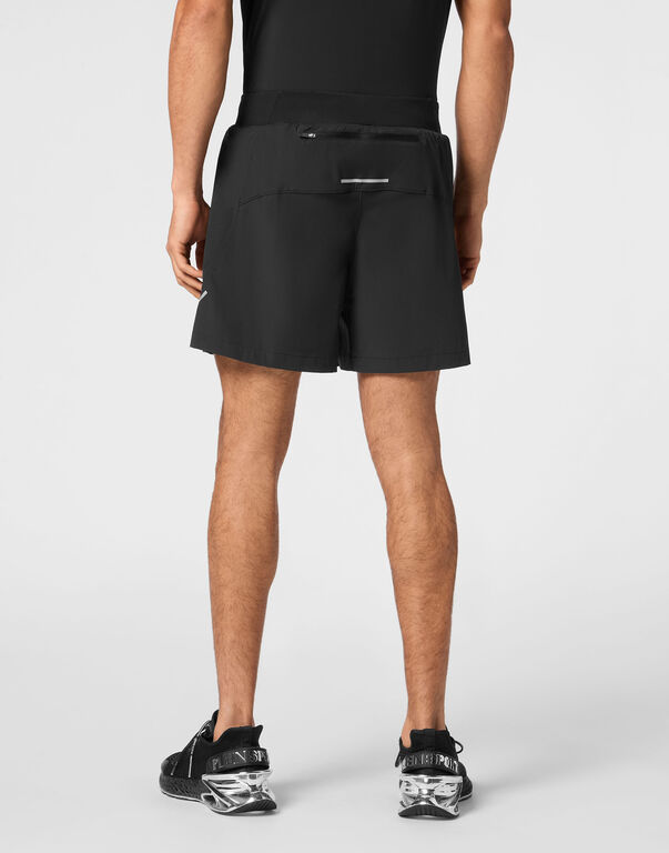 Plein Sport Technical Running Shorts Scratch Black