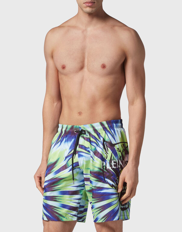 Plein Sport Tie-Dye Swim-Trunks Tiger Multicolor